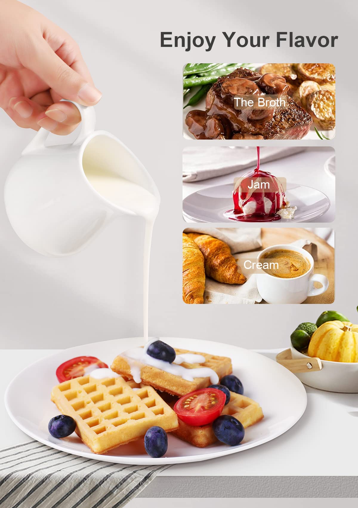 Microwave safe ceramic creamer pitcher 4oz