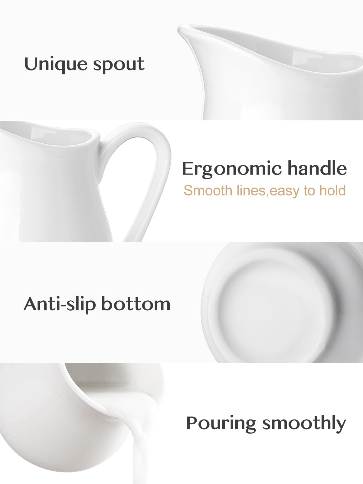Drip-free pour creamer pitcher kitchen