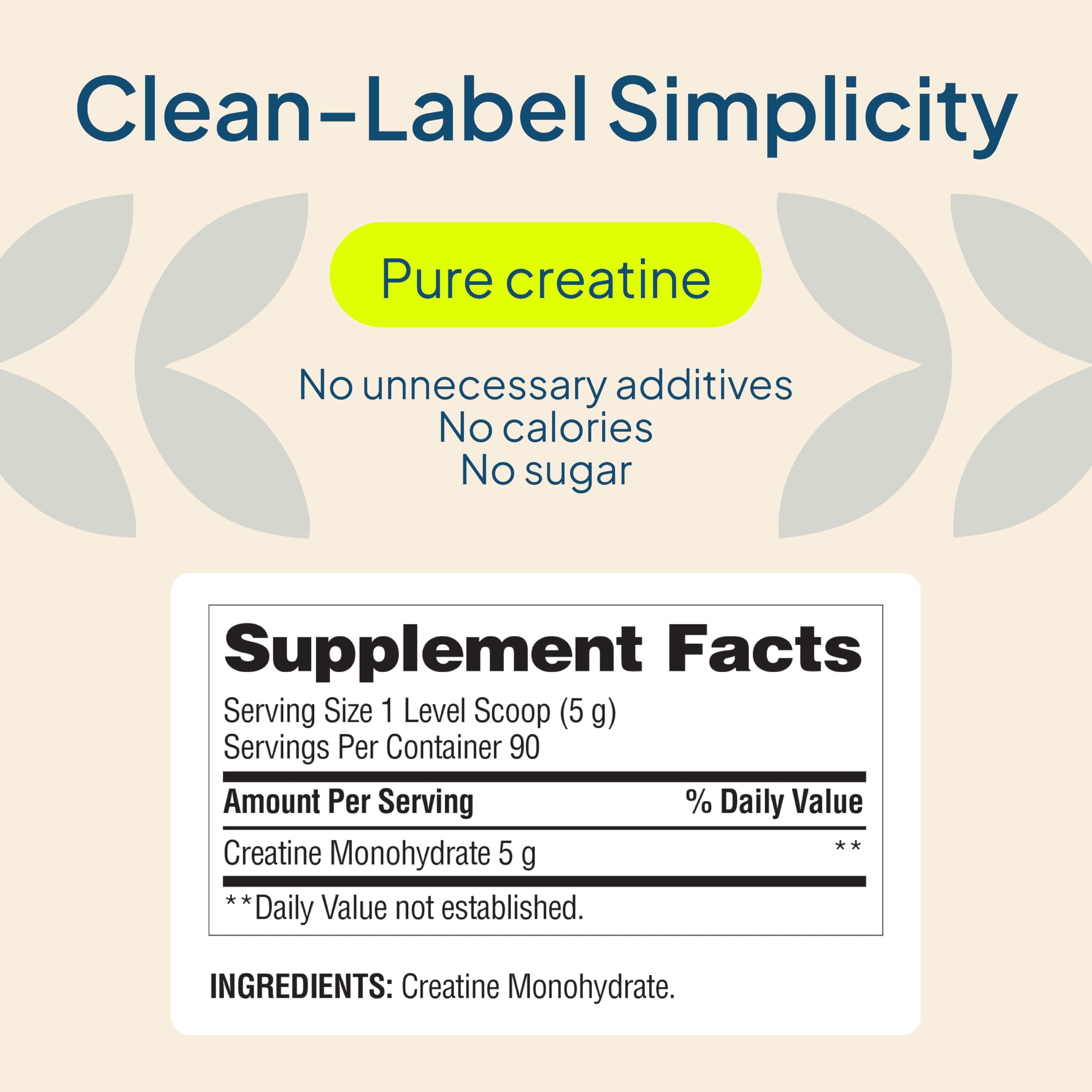Pure creatine monohydrate product Nature's Wonder athletes