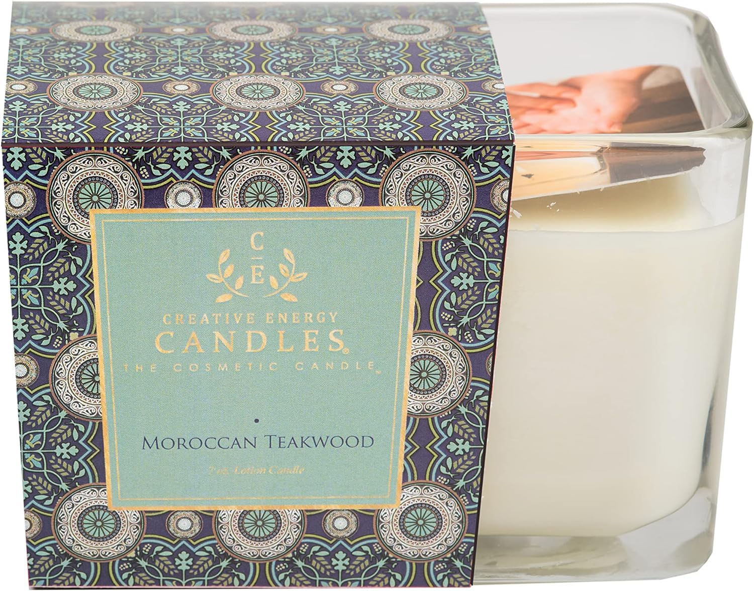 Creative Energy Candles Moroccan Teakwood 10 oz soy lotion candle