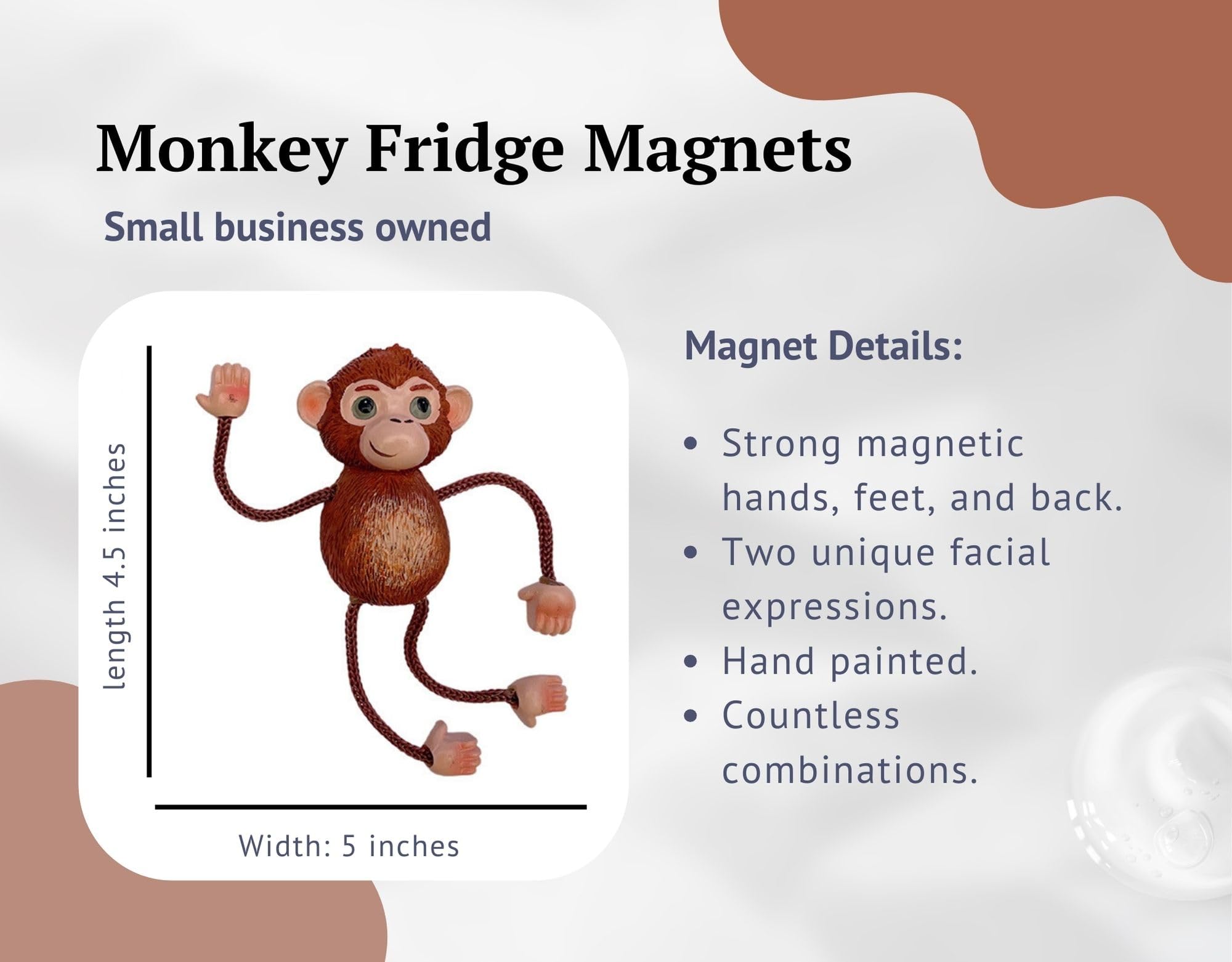 Creative gift monkey magnets pair for fridge and locker
