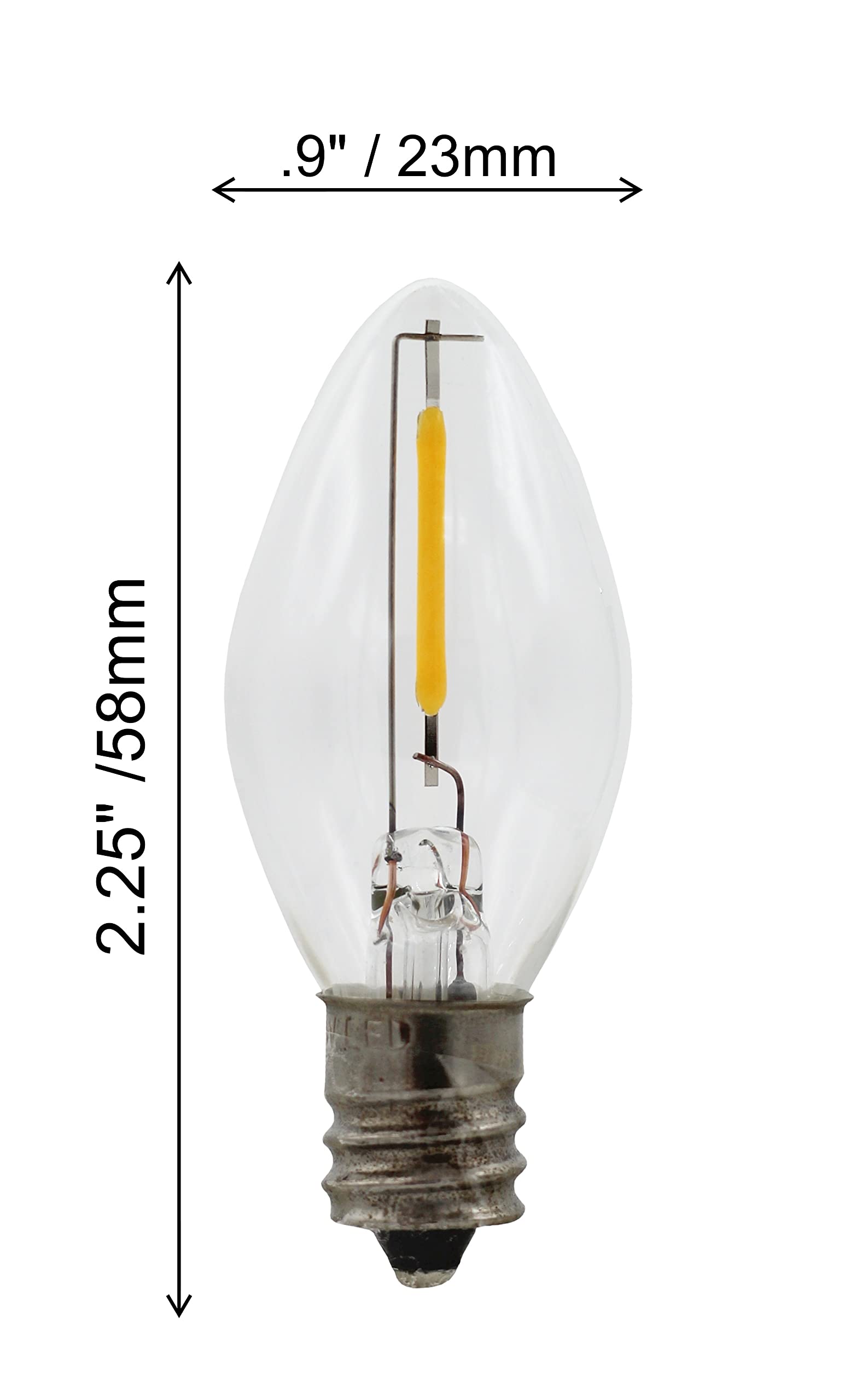 C7 LED bulb included with lamp cord for village displays