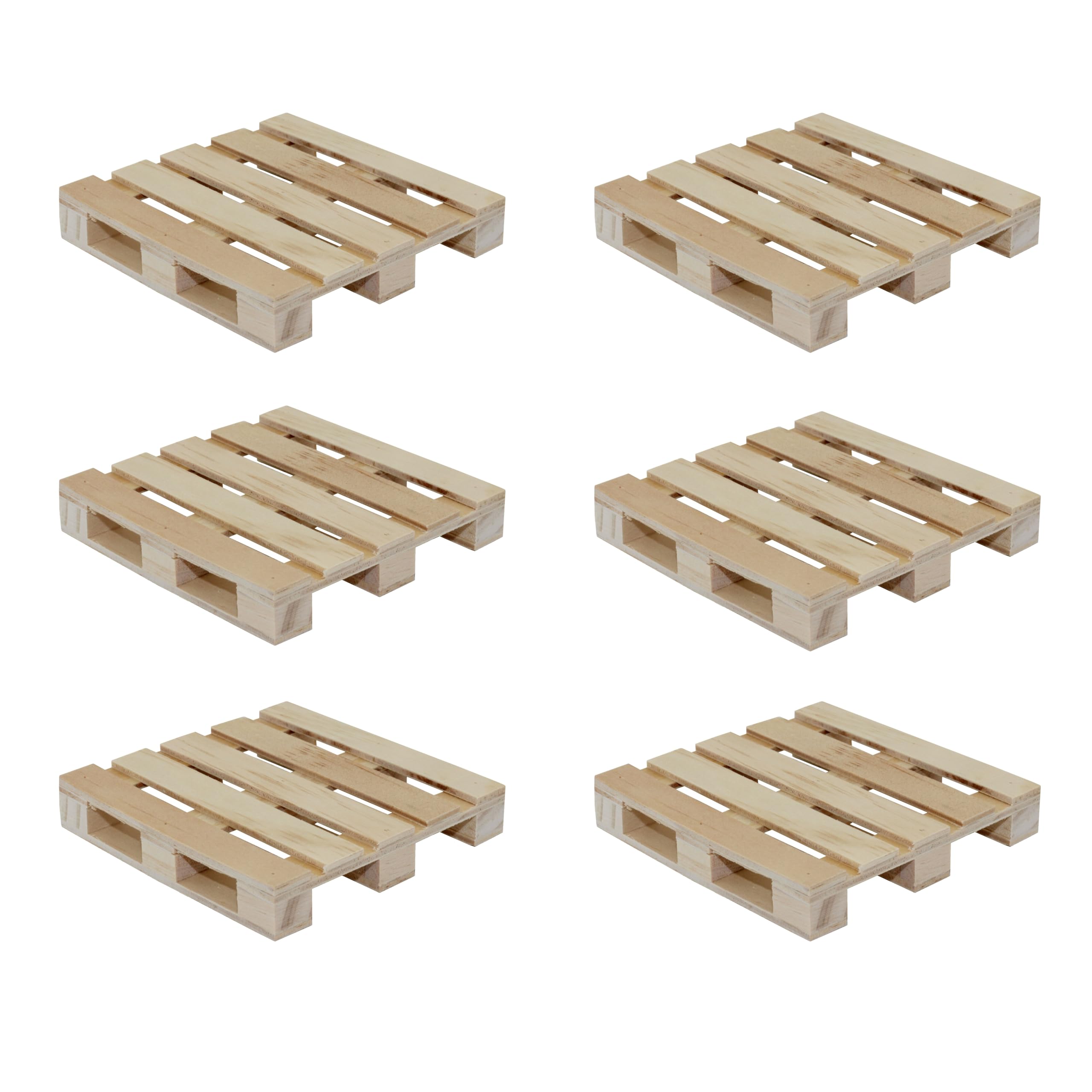 Creative Hobbies mini wood pallet coaster 6-pack 4x4
