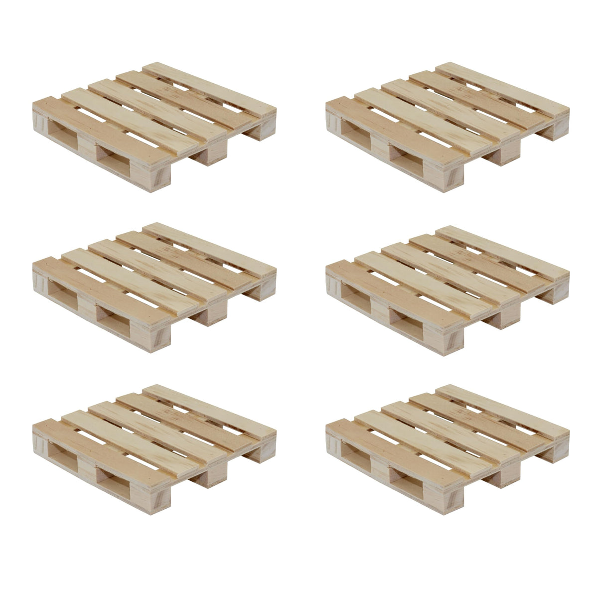 Creative Hobbies mini wood pallet coaster 6-pack 4x4