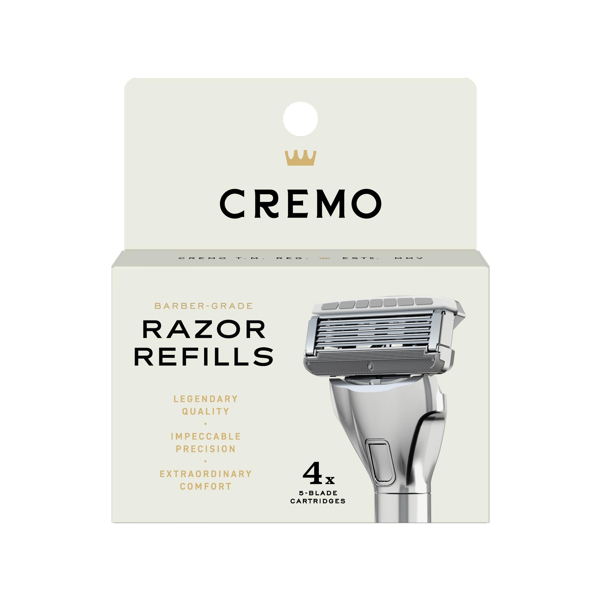 Cremo 5 Blade Razors for Men Refills front view