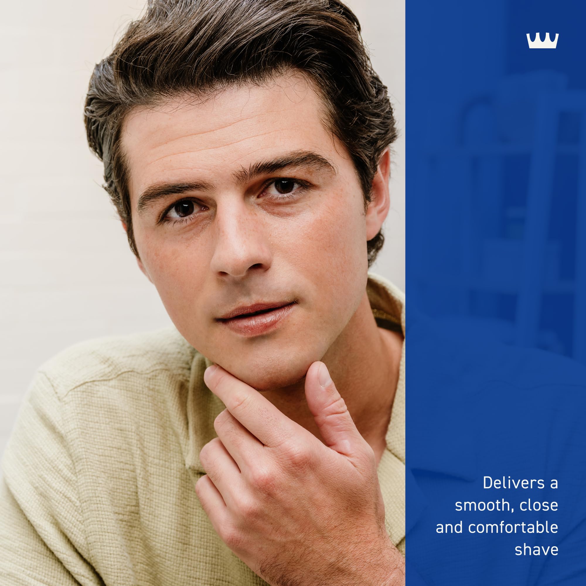 Barber grade shaving cream home use text on bottle