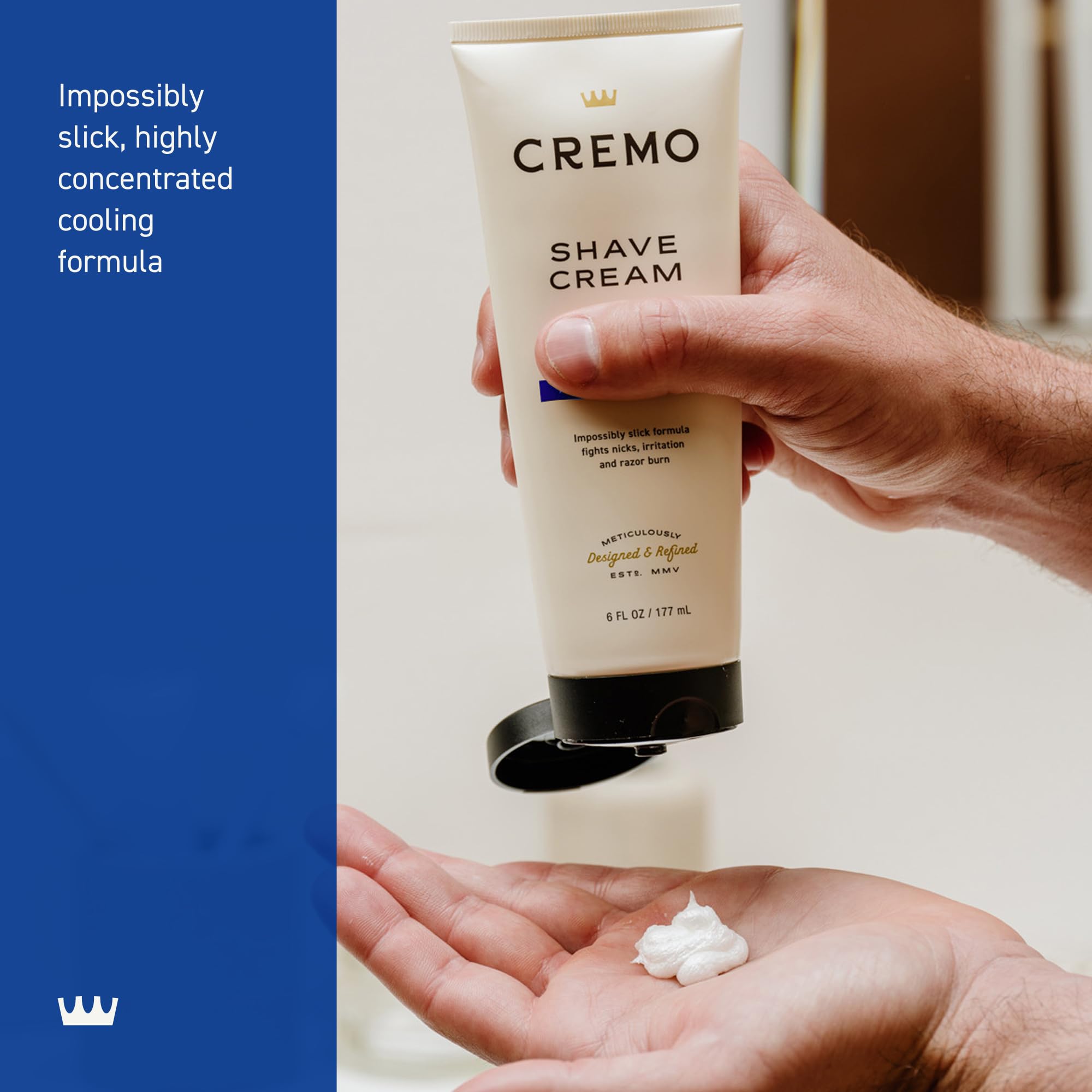 Cremo Shaving Cream for Men cooling finish packaging