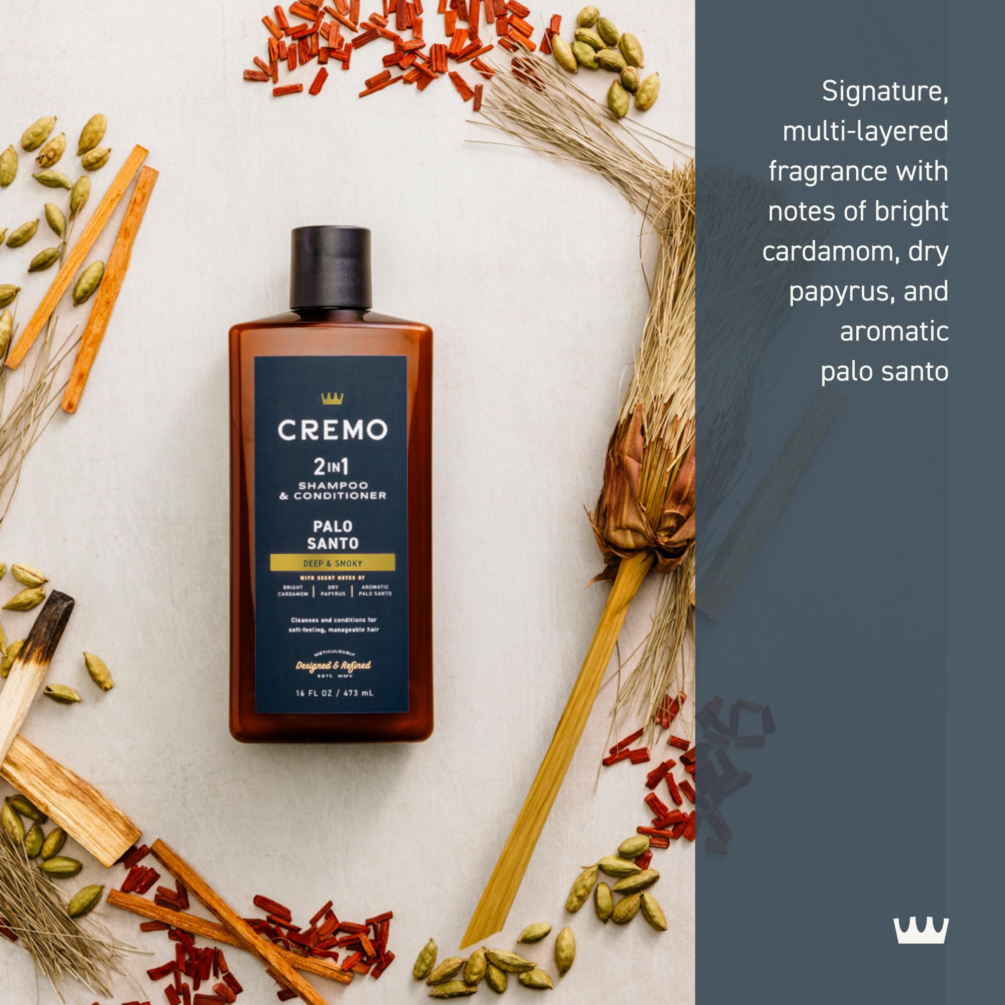 cremo palo santo 2-in-1 shampoo conditioner packaging