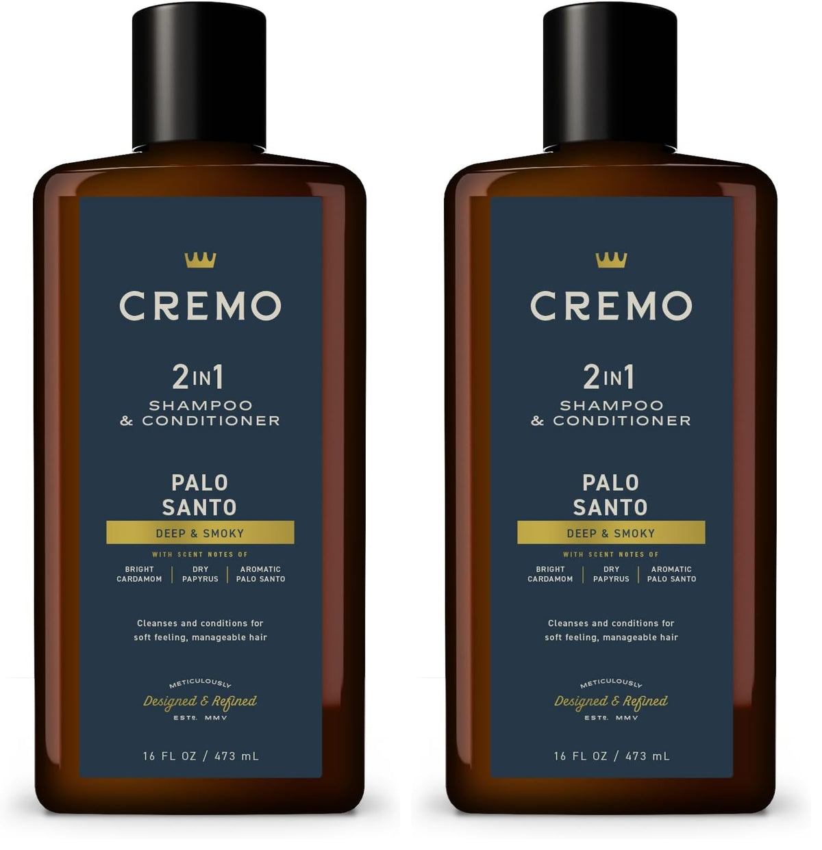 cremo reserve collection 2-in-1 shampoo conditioner palo santo bottle