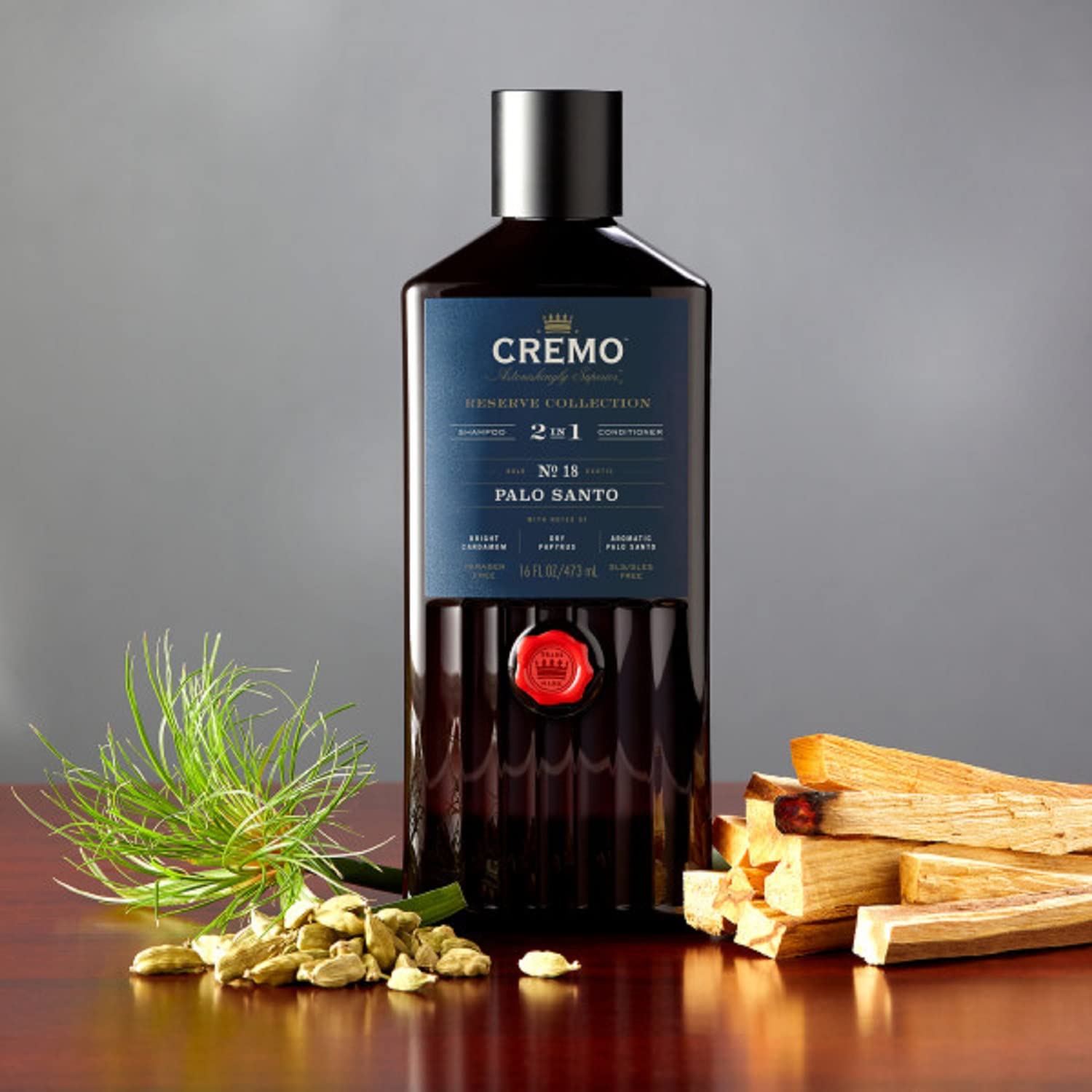 cremo reserve collection hair care product packaging