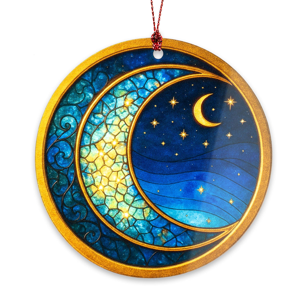 Crescent Moon and Stars Ornament night sky window decor image