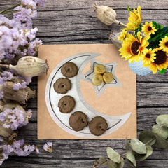Ramadan and Eid Mubarak decorations display tray