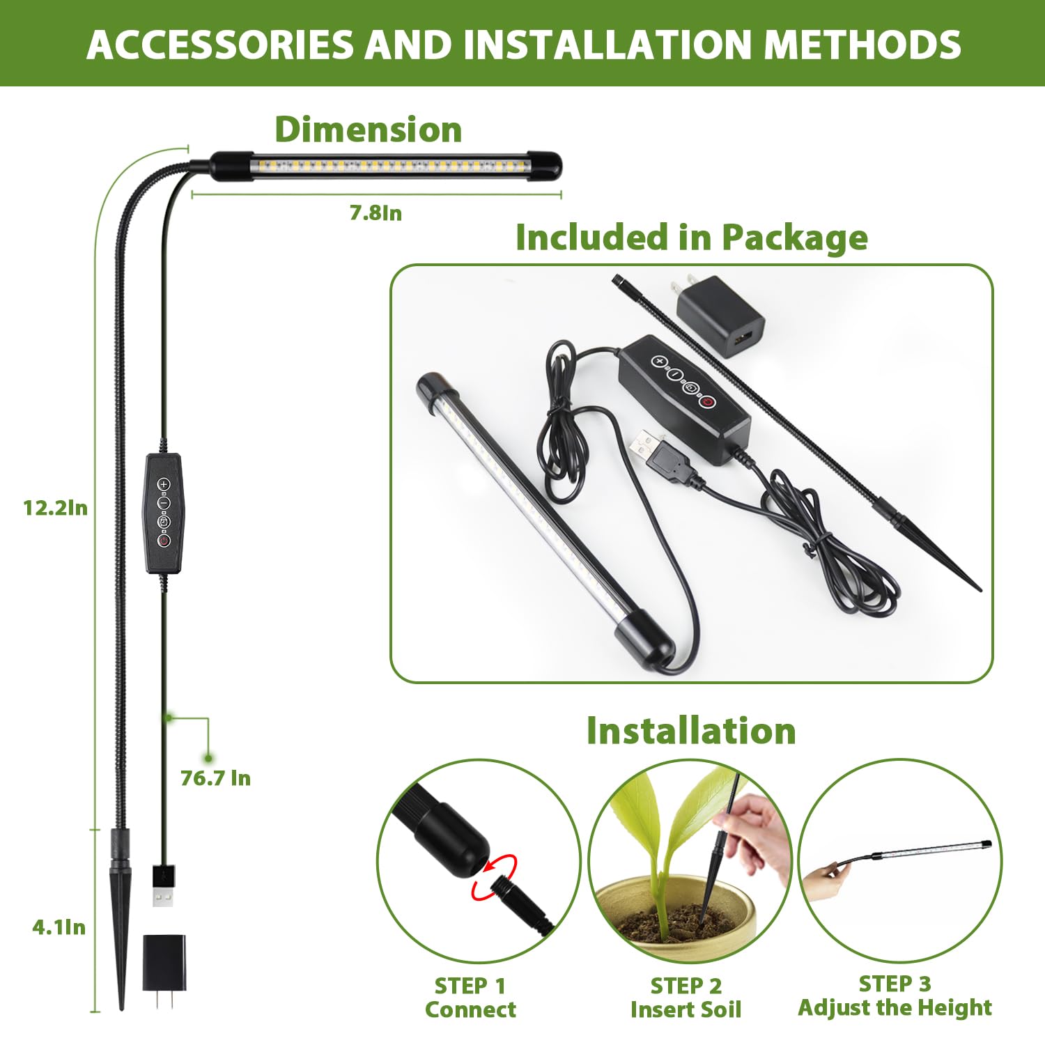 CRI 95 indoor plant light for growth and reading