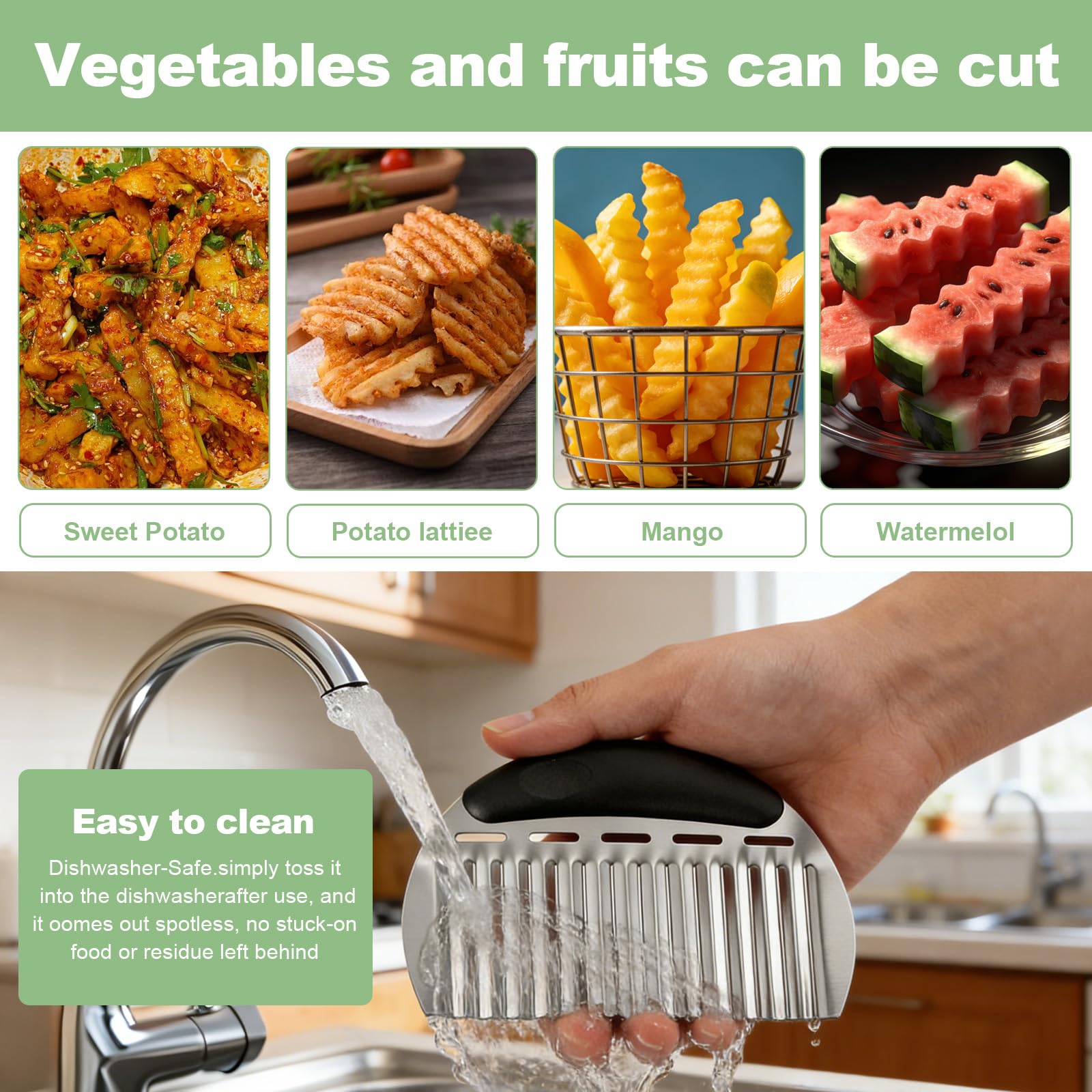 Crinkle Cutter veggie tool with onion holder close view