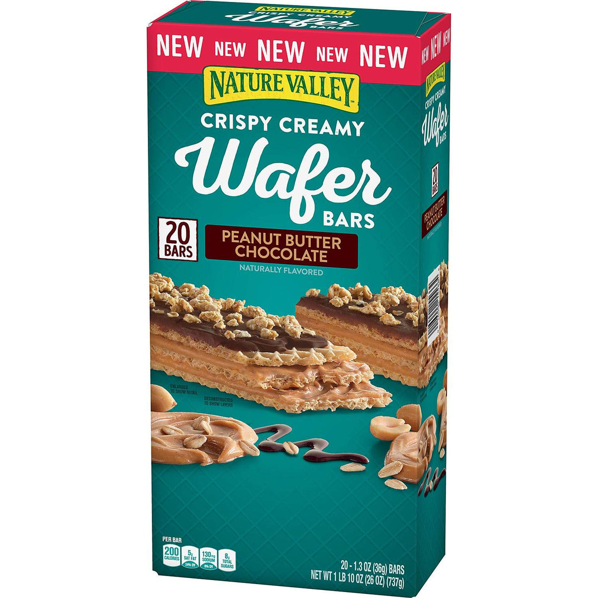 Nature Valley Crispy Creamy Wafer Bar Peanut Butter Chocolate 20 count