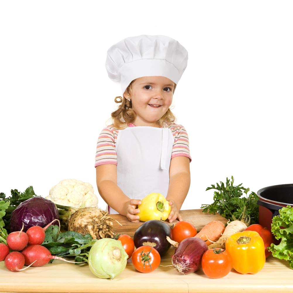 Two-piece CRJHNS kids apron and hat set for ages 2-12