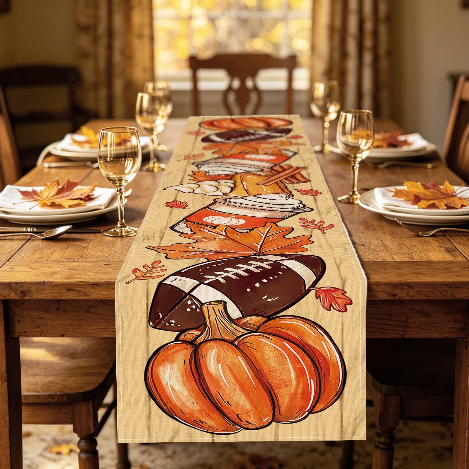 Croar burlap table runner for dining and decor