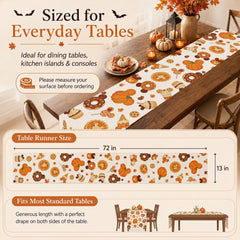 Friendsgiving rustic table runner on a sideboard