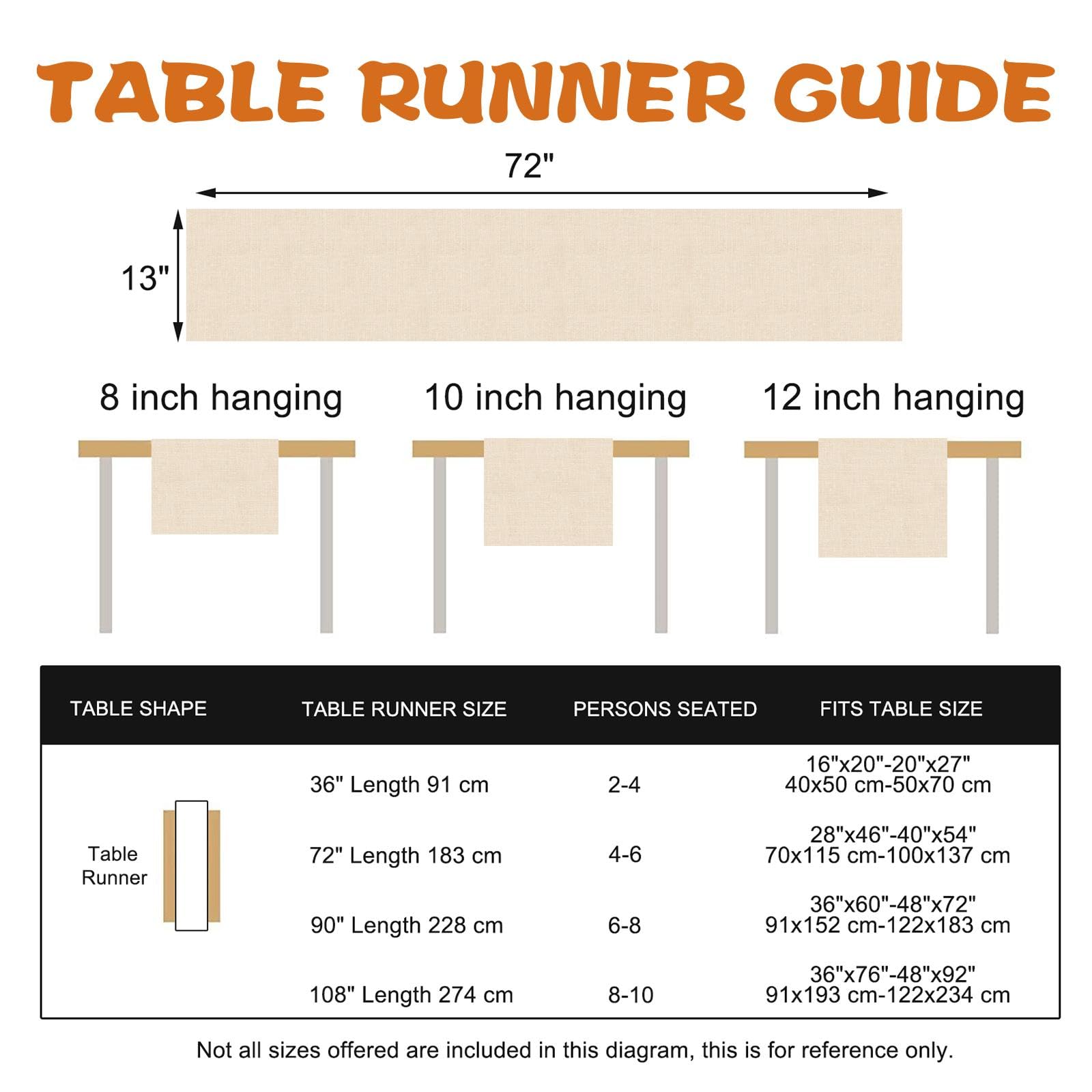 Croar pumpkin spice latte dining table runner 13x72 inches
