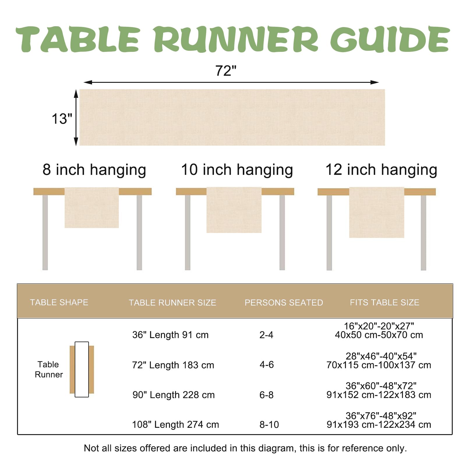 13x72 inch spun polyester table runner edge texture