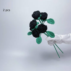 Two piece knitted flower set for table centerpieces