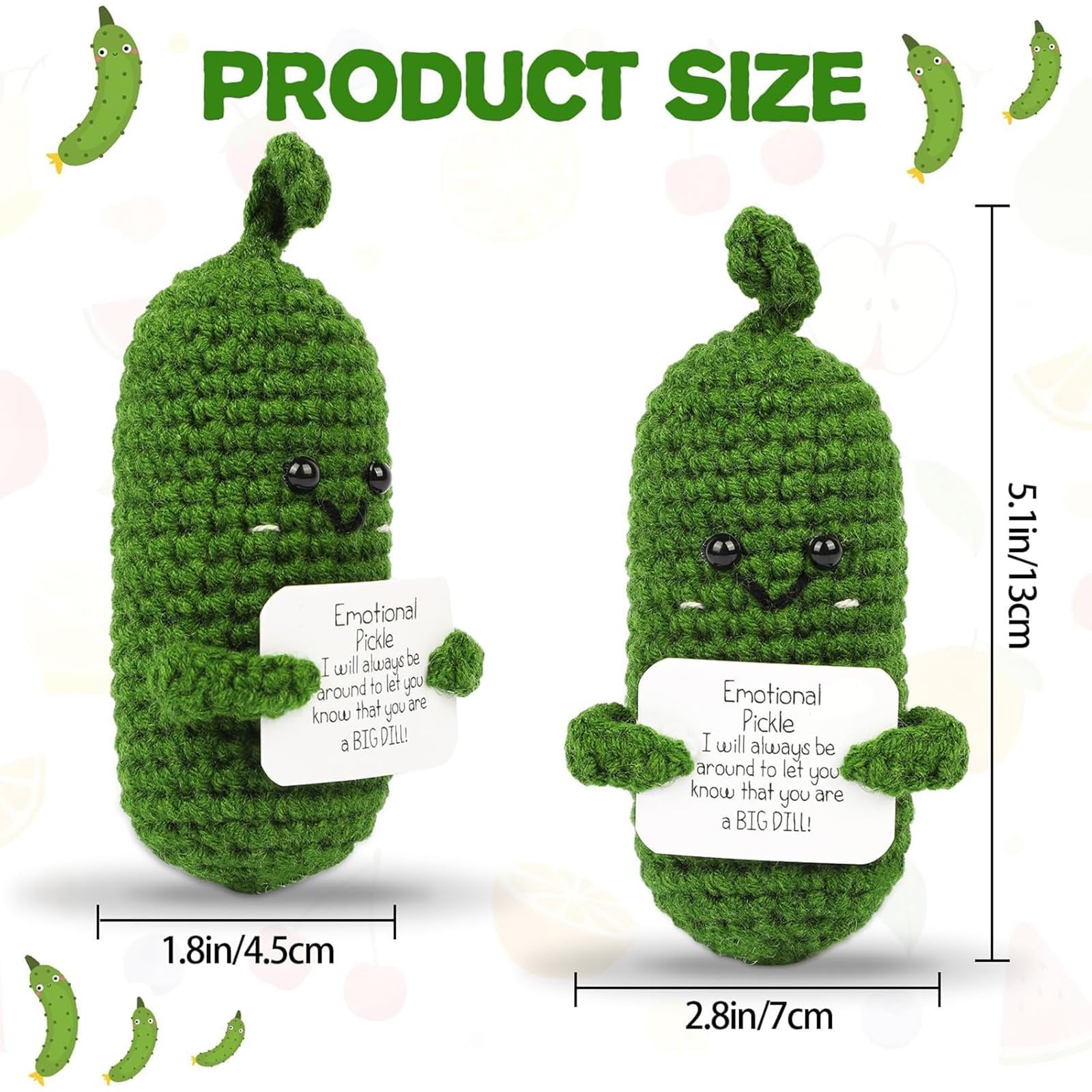 Handmade crochet cucumber plush for office decor