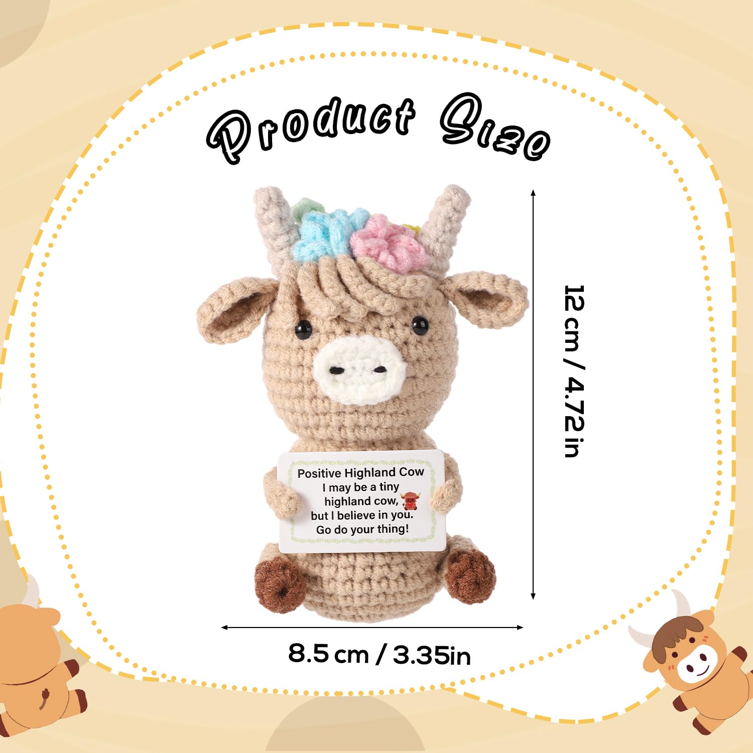 Crochet Highland cow toy made of woolen yarn