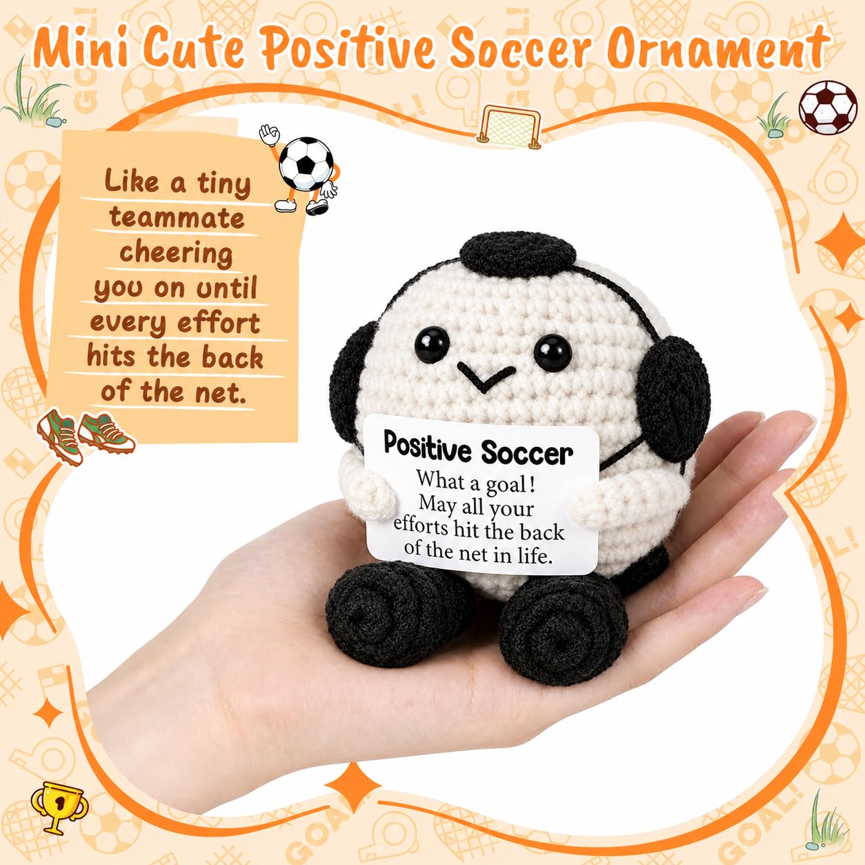 Crochet soccer ball plush gift for coaches and teammates