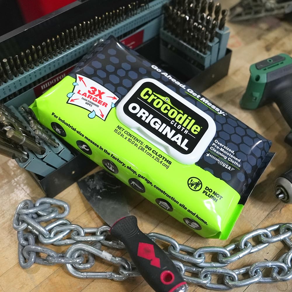 Crocodile Cloth Made in USA wipe packaging