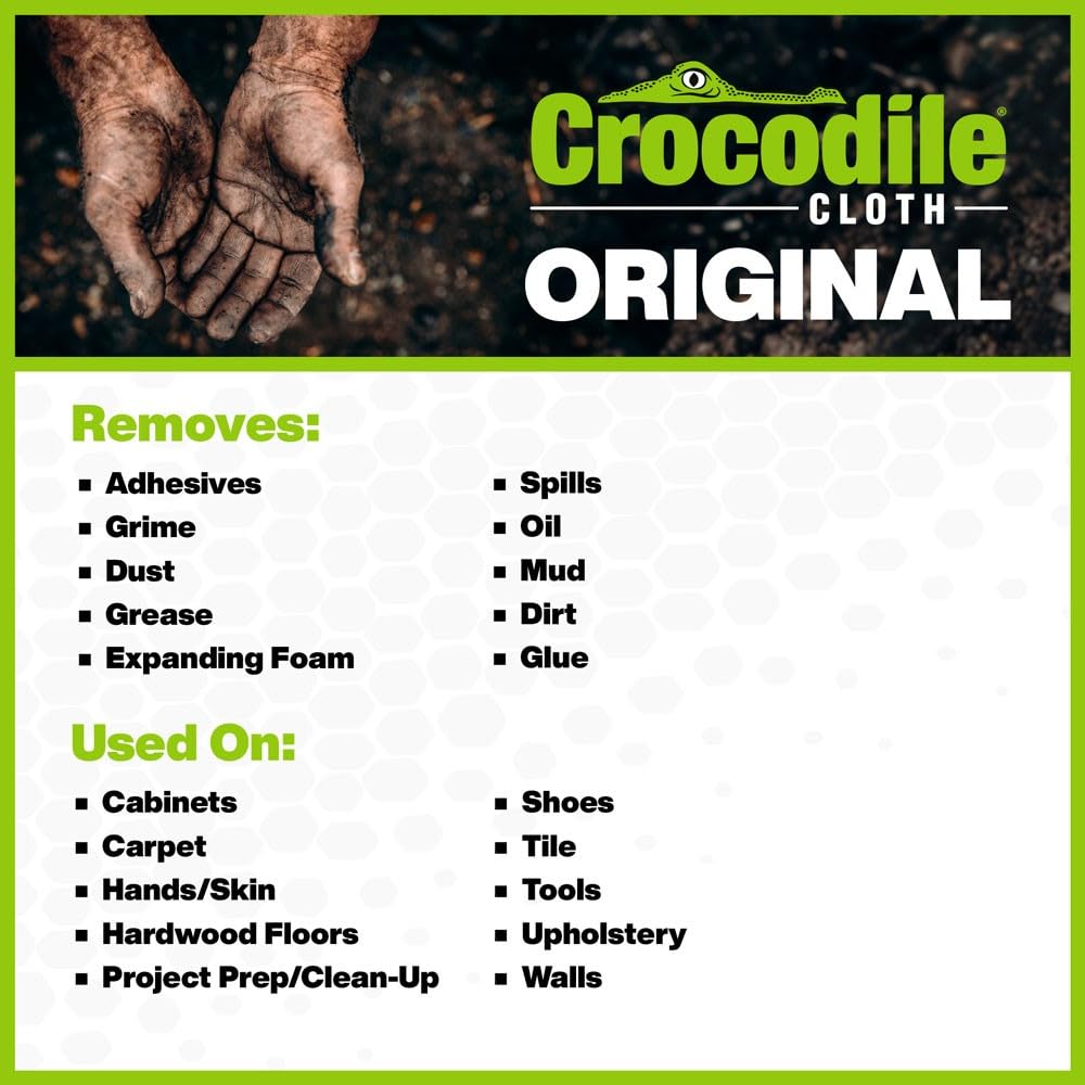 Wipe absorbs grease oil paint ink caulk and glue residues