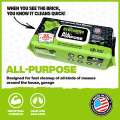Crocodile Cloth plant-based cleaning wipes label