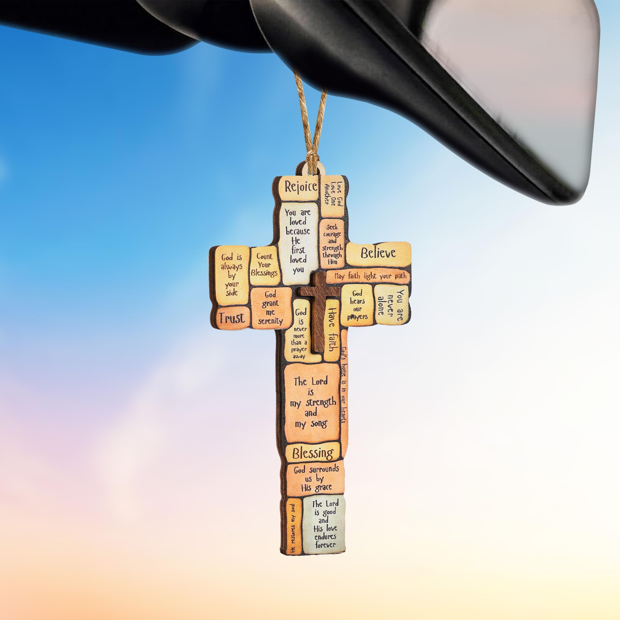 Premium quality cross ornament for Christmas tree keepsake