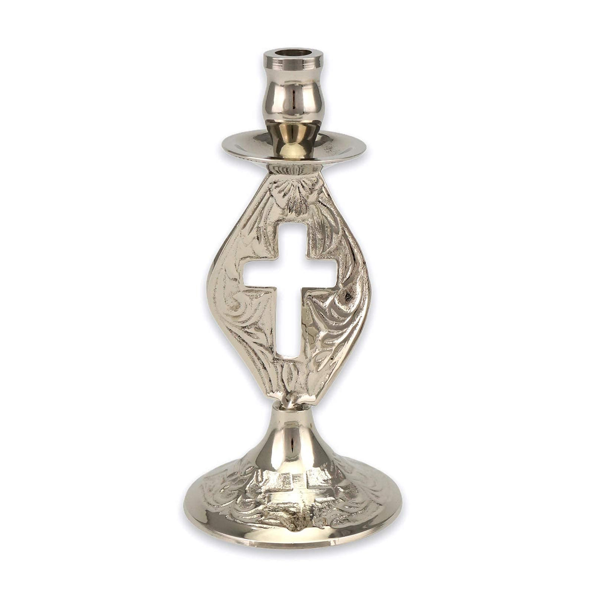 Cross shape brass candle holder height 11 cm 4.33 inch