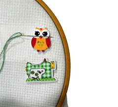 Needle minders for cross stitch and embroidery magnets
