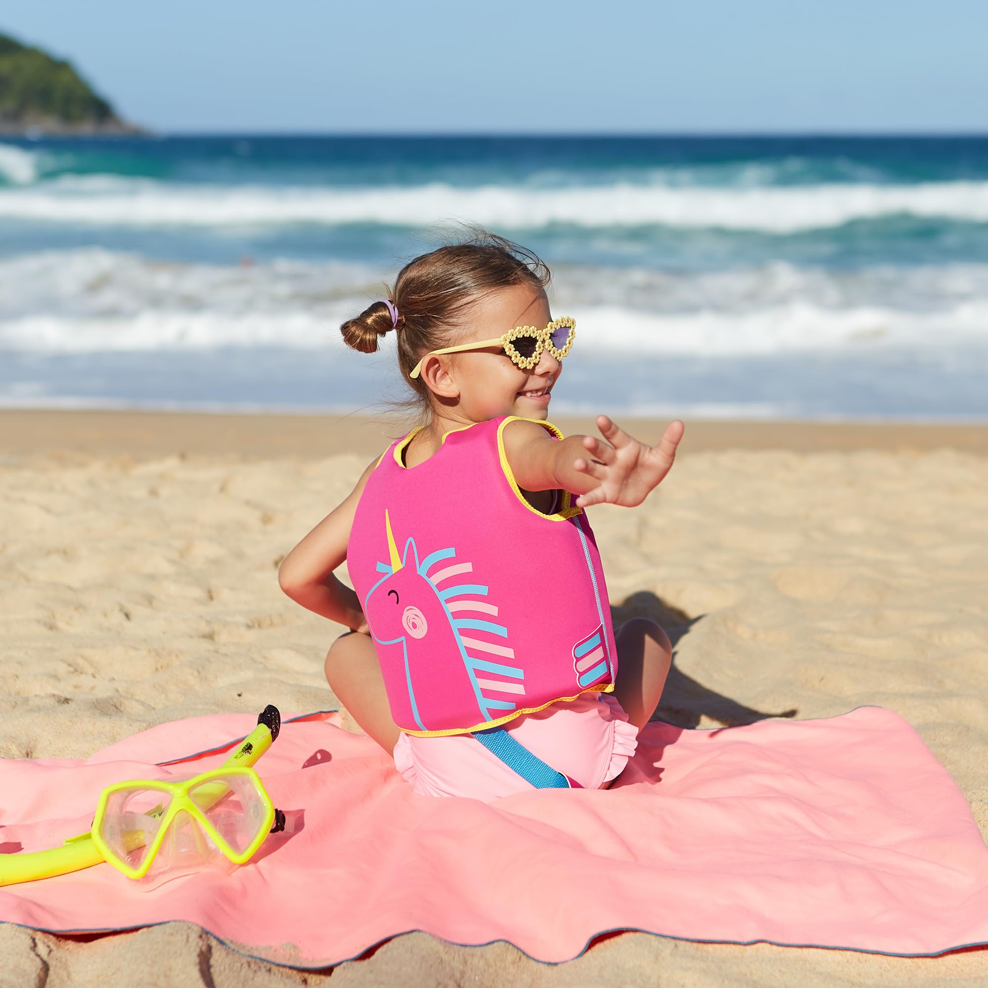 Bright color options Yellow Pink Blue Green for visibility in water