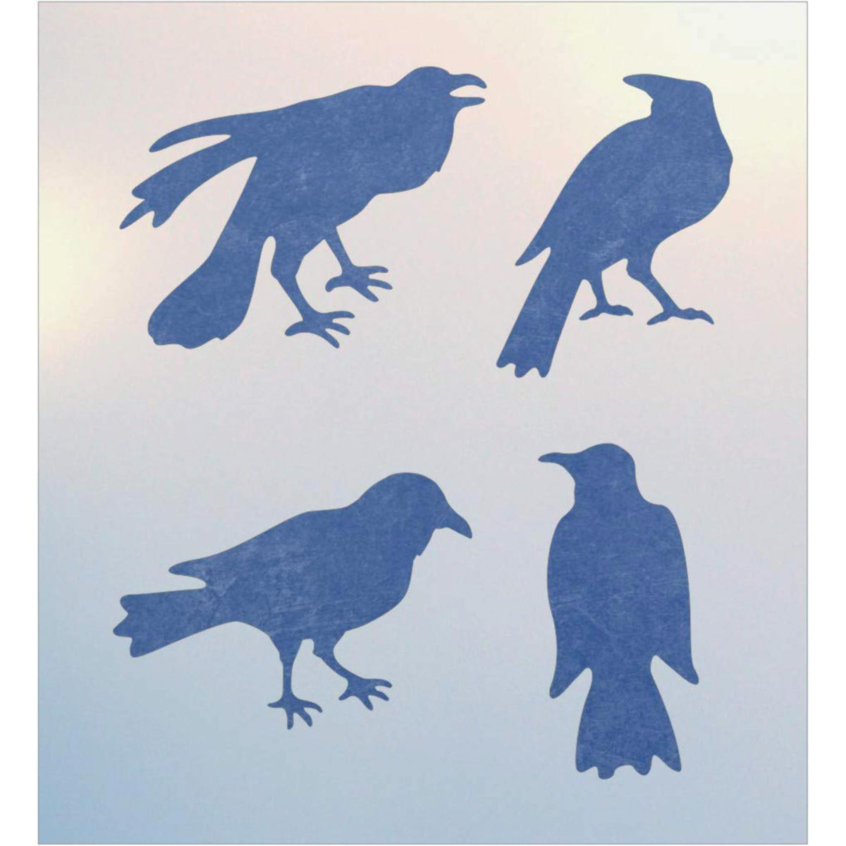 Crow Flock 1 Stencil Template 5x4 inch size image