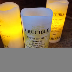 Crucible Candle Personalized Marine Corps gift yellow footprints image