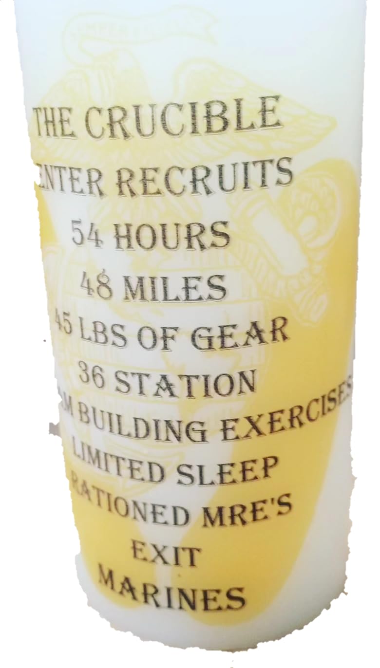Crucible Candle Yellow Footprints EGA Marine Corps 3x8 flameless LED image