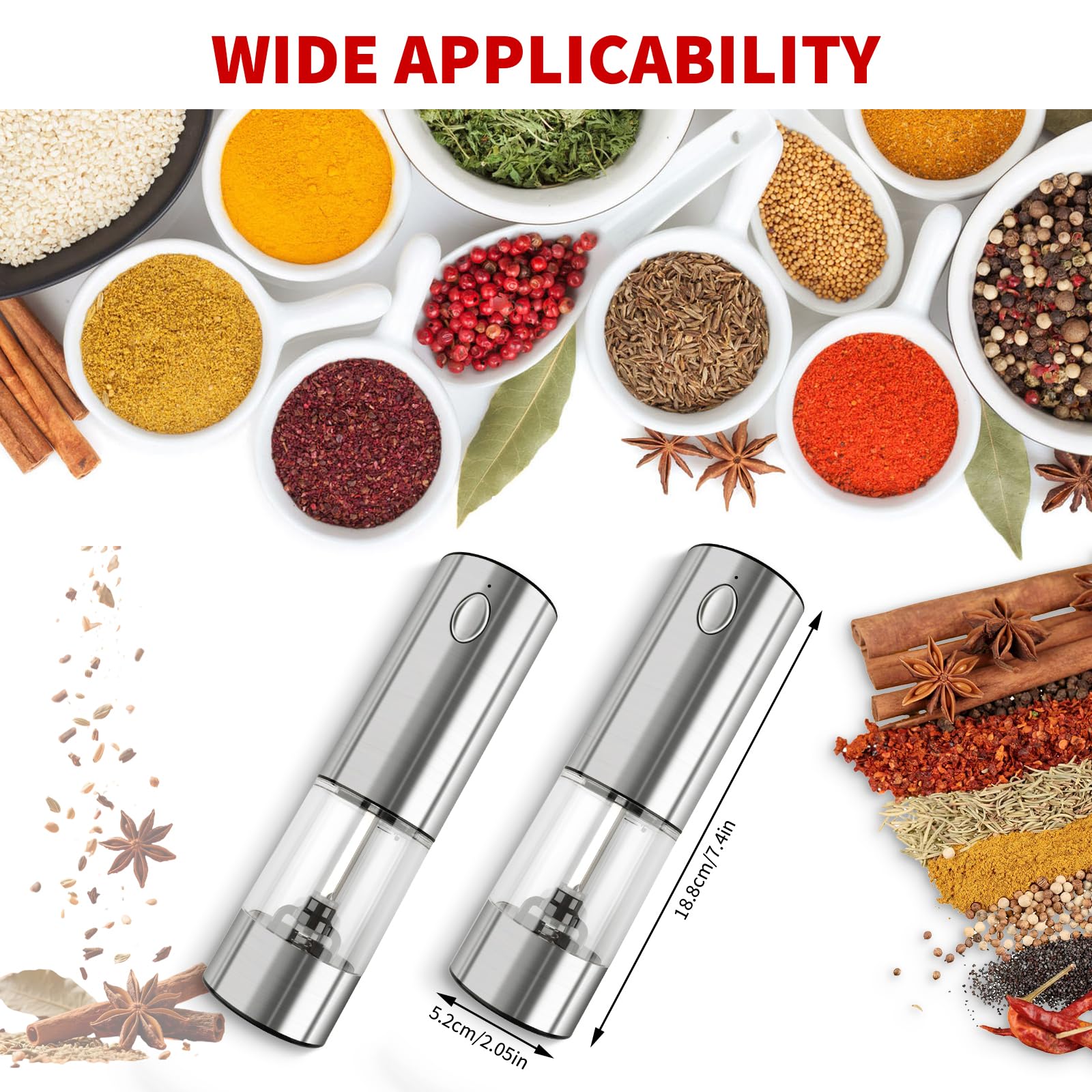 CRUCIBLY 5 settings ceramic grinder salt pepper