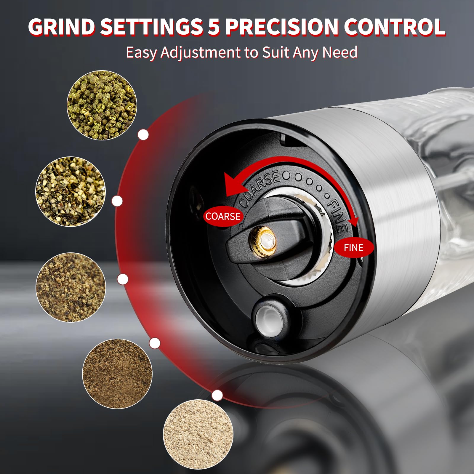 CRUCIBLY USB-C charging salt pepper grinder