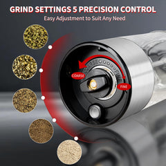 CRUCIBLY USB-C charging salt pepper grinder