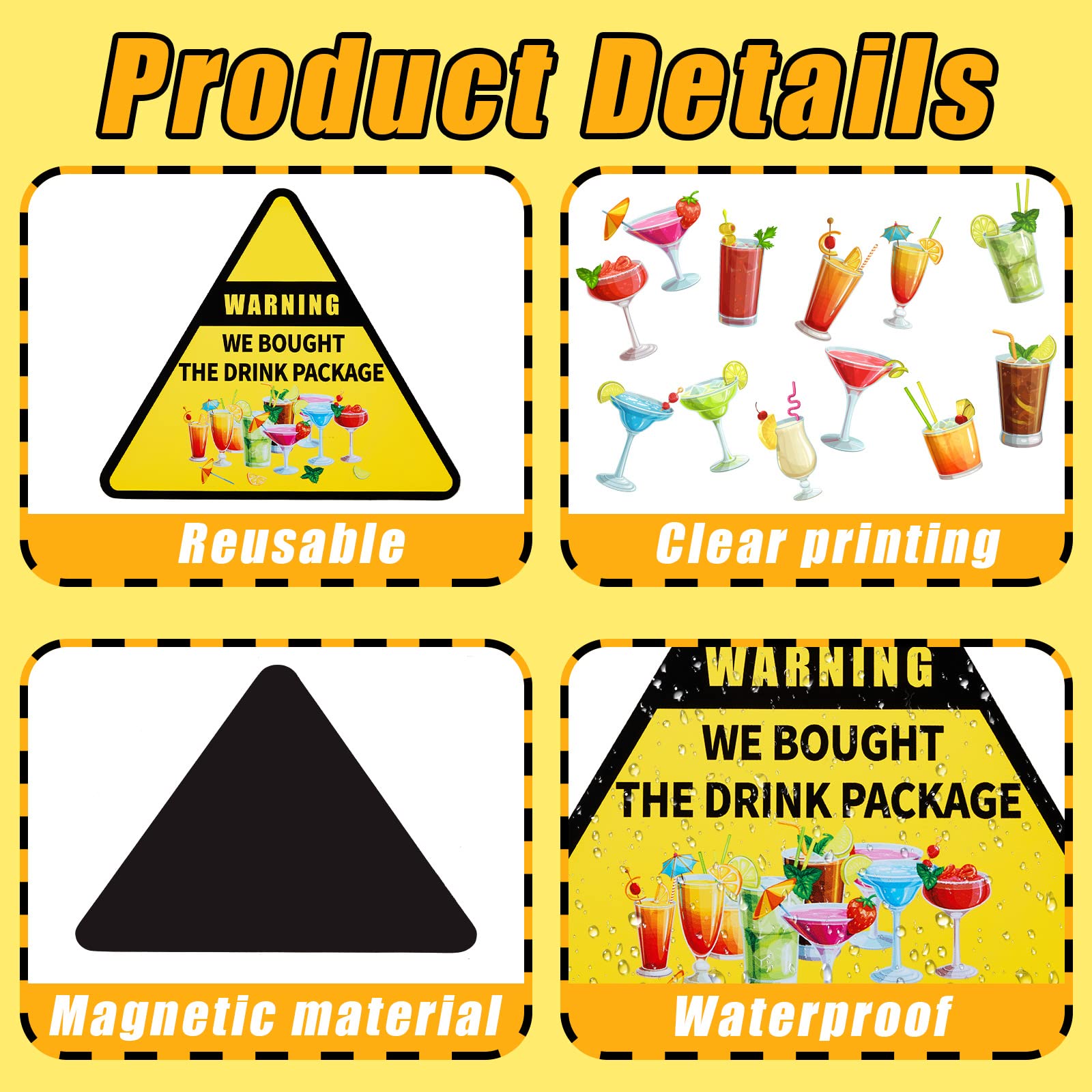 Triangle sign magnet measures 10 x 8.74 inches