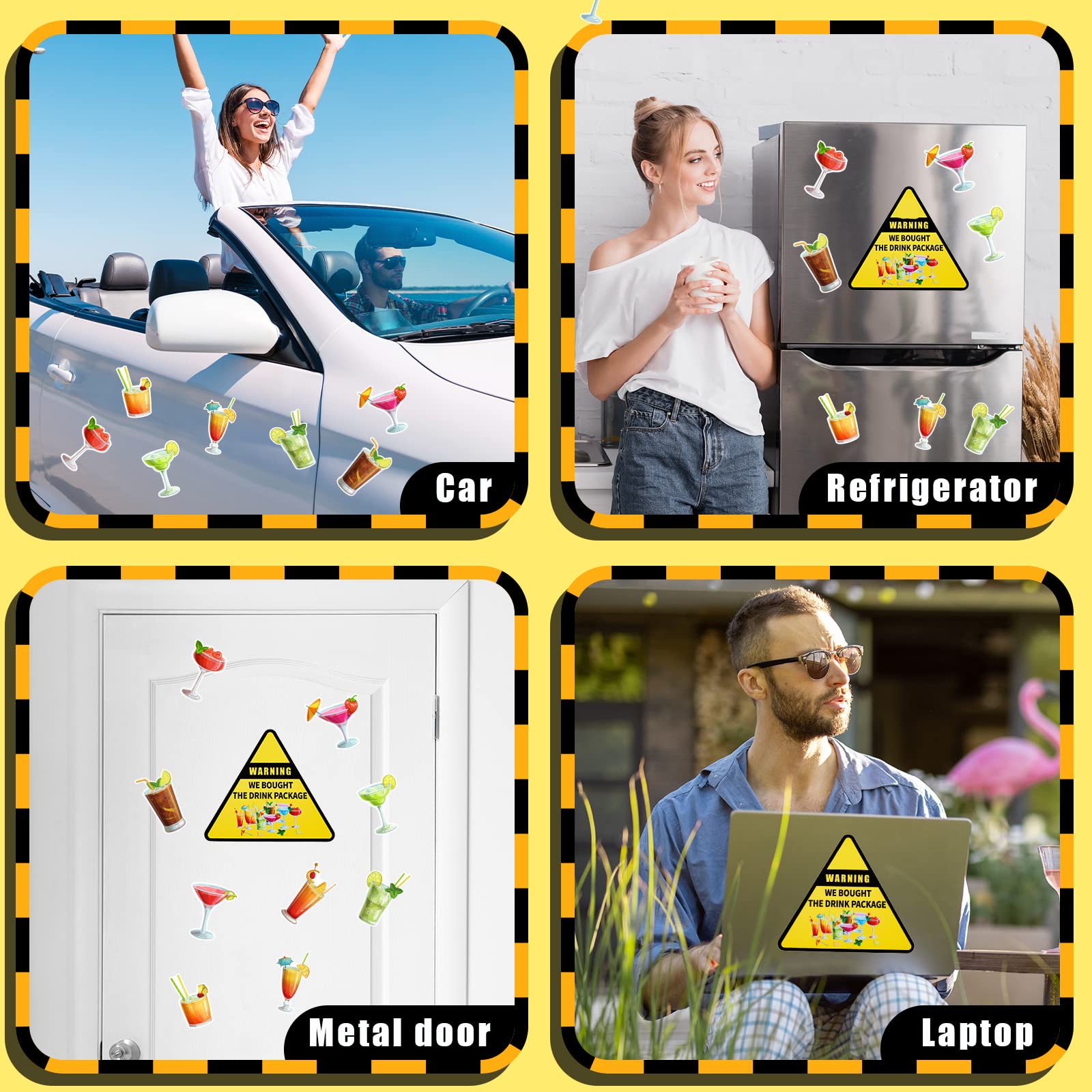 Decorative magnets attach directly to metal surfaces