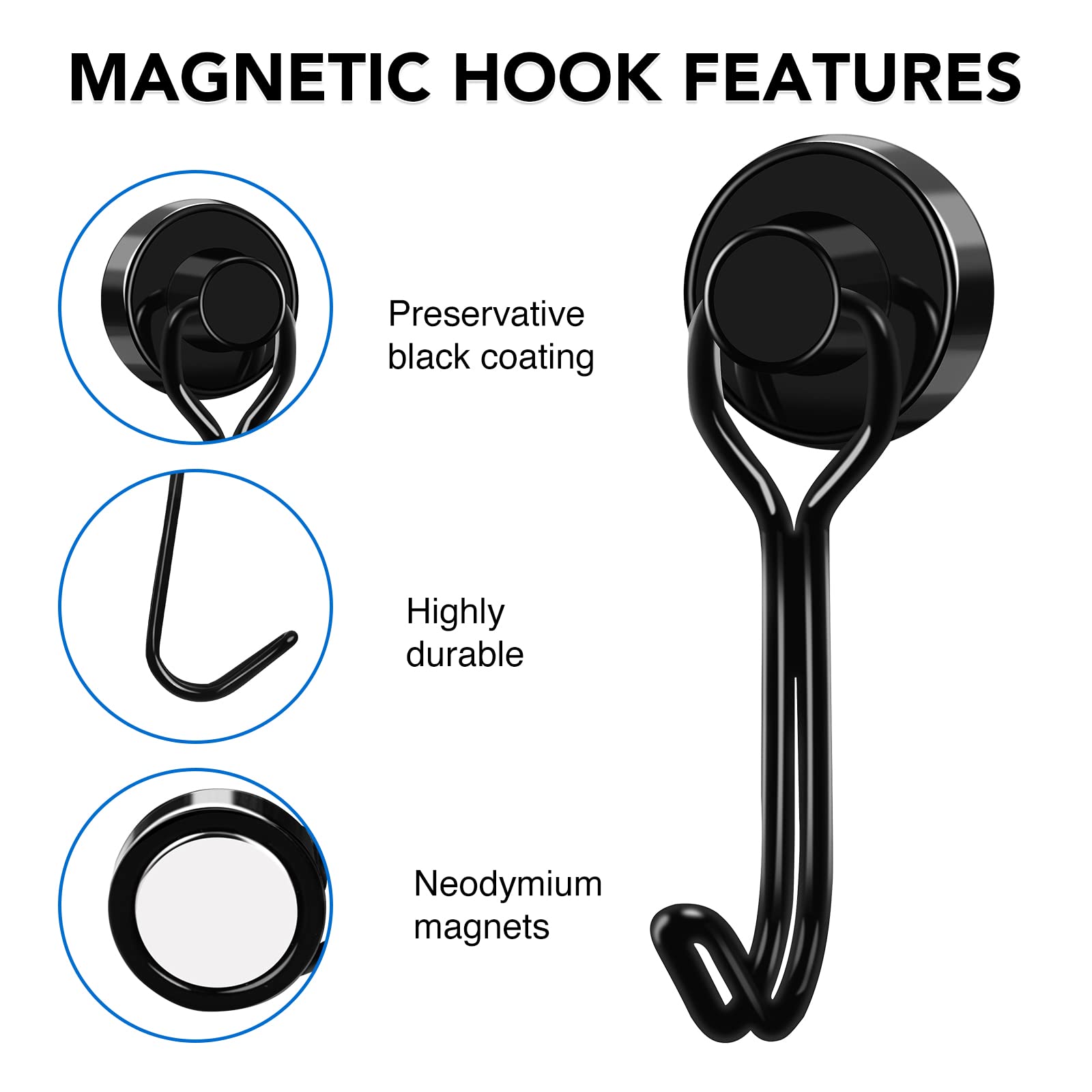 Three layer epoxy nickel copper coating on magnetic hook
