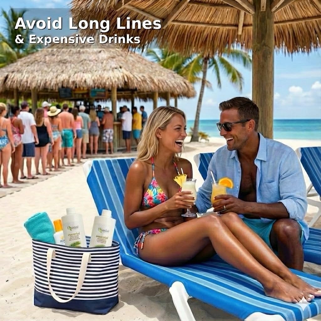 Plastic flask kit designed for cruises and travel reuse