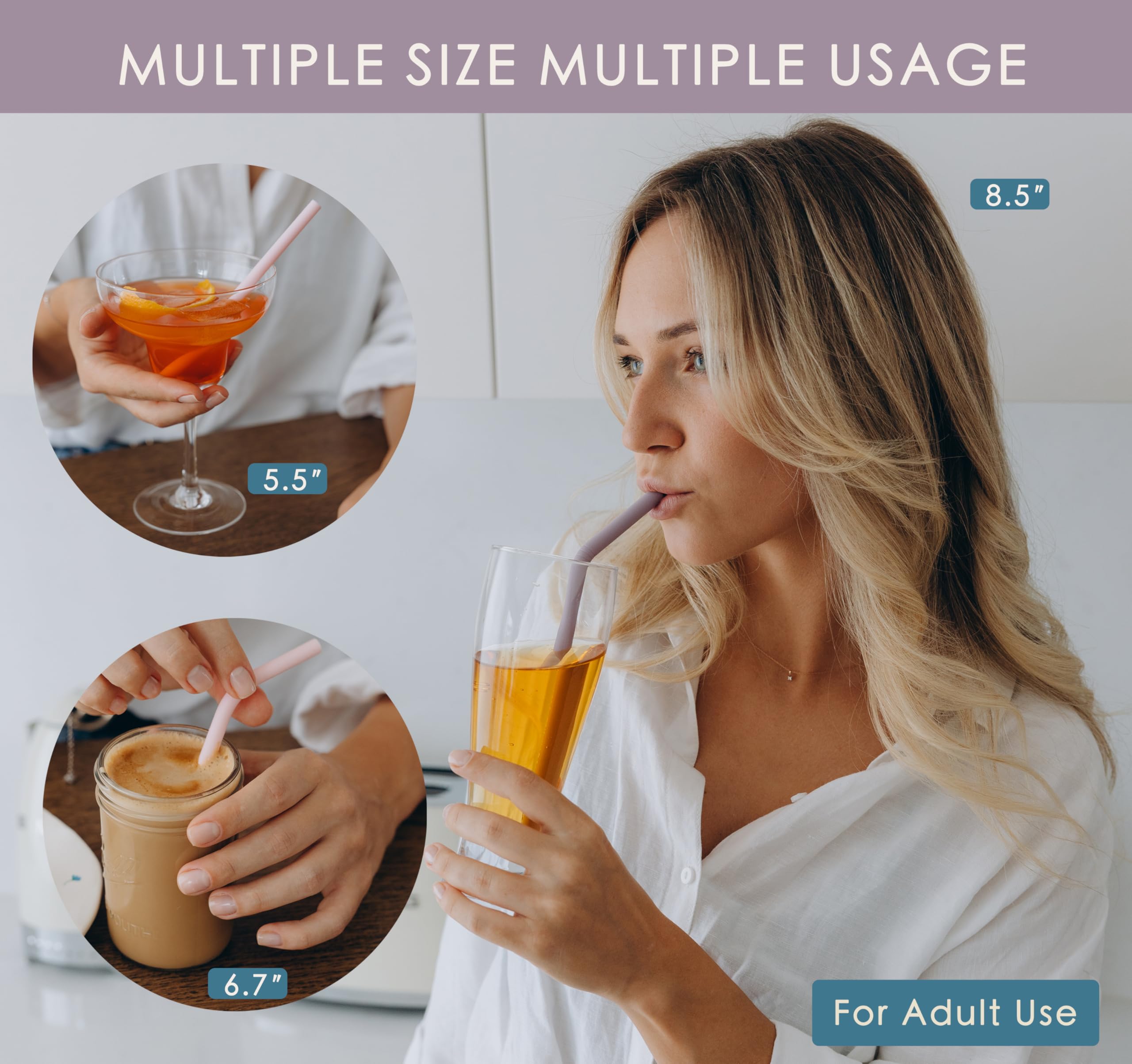 kid sized 5.5 inch silicone straw