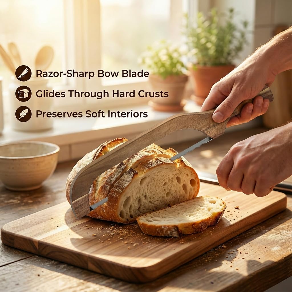 Acacia wood crumb tray cutting board from bread slicer set