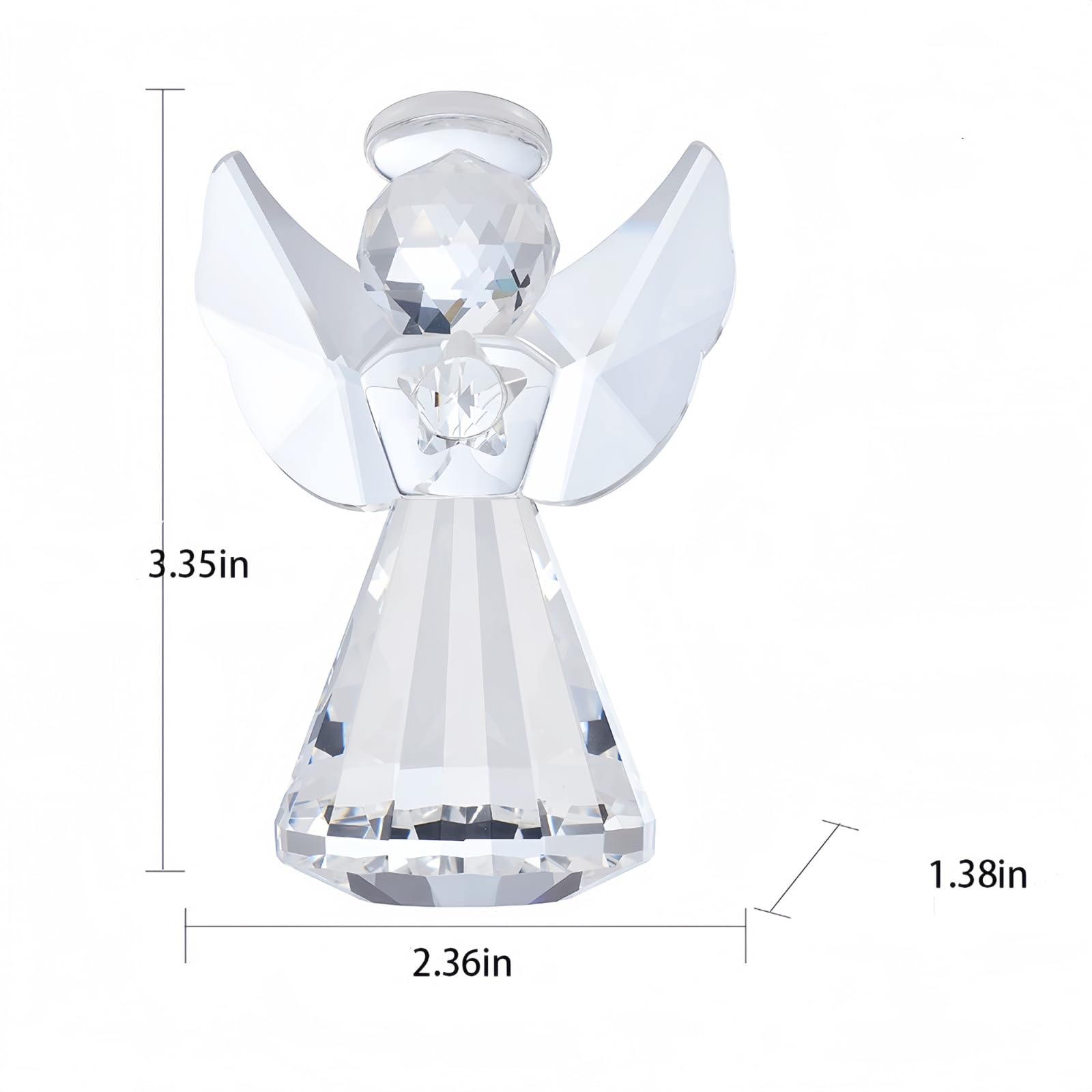 Crystal angel statue made from lead-free crystal glass