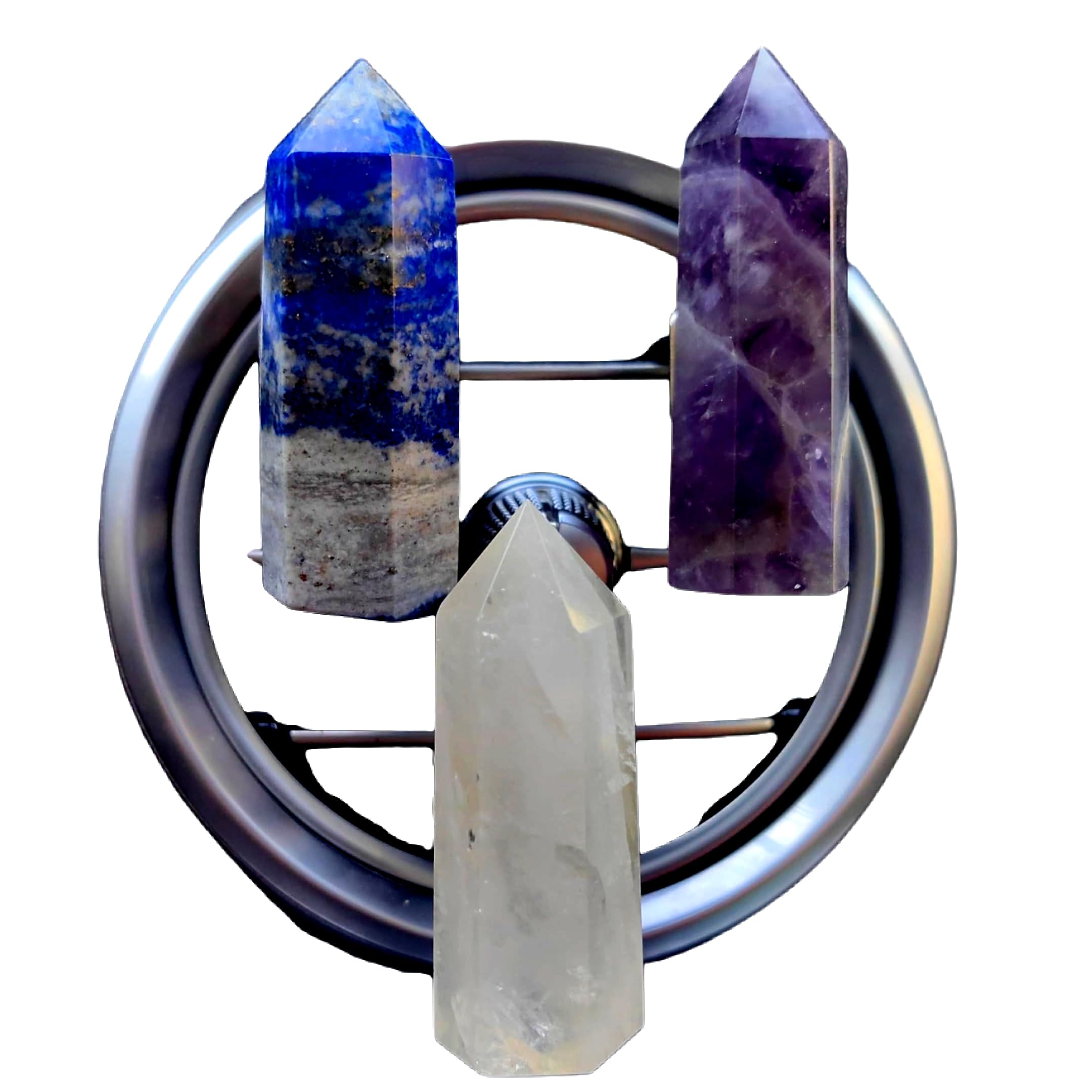 Crystal Car Vent Clips on car vent with rose quartz accent