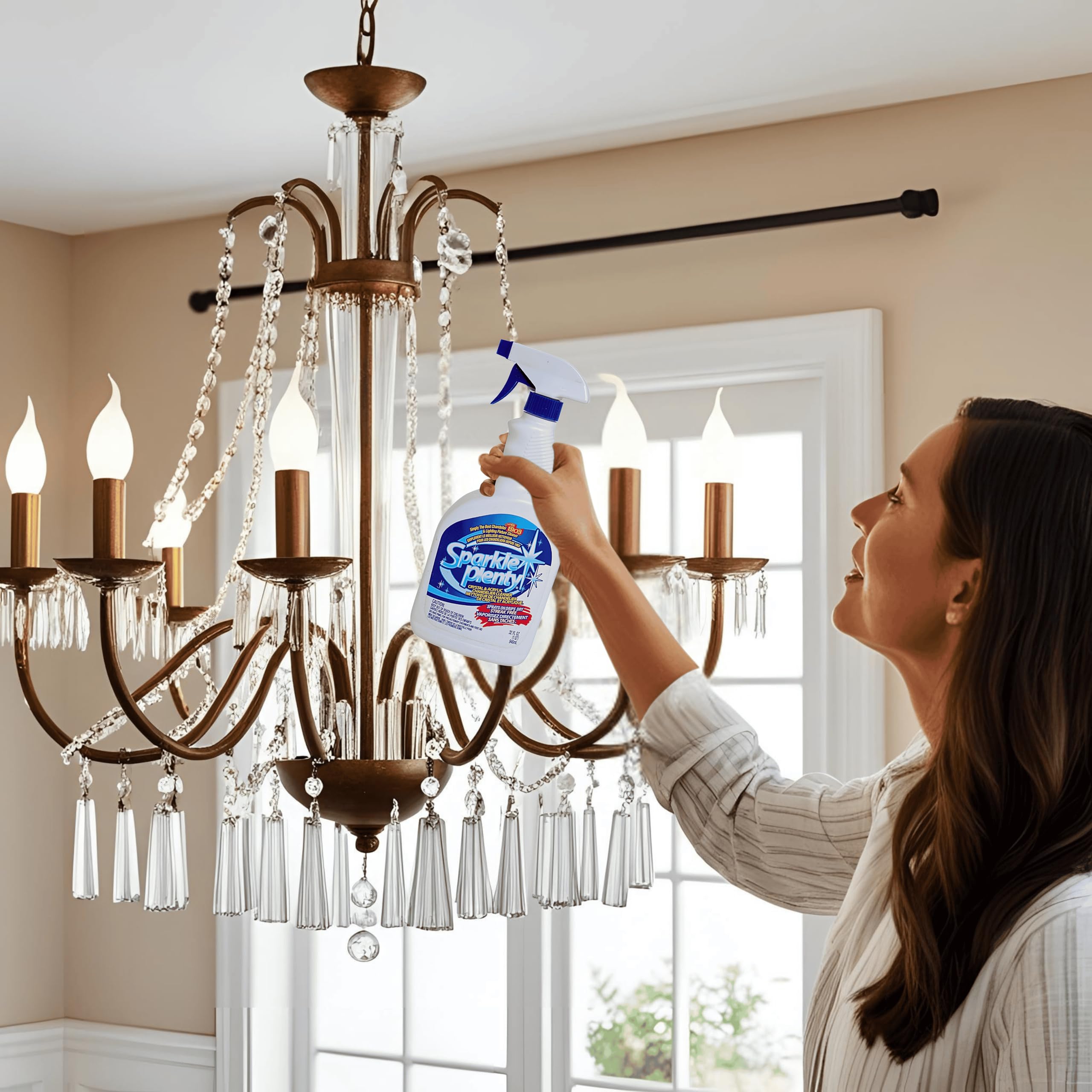 Crystal chandelier cleaner spray for crystal chandeliers